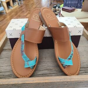 Everglades Turquoise Strappy Sandal Size 6